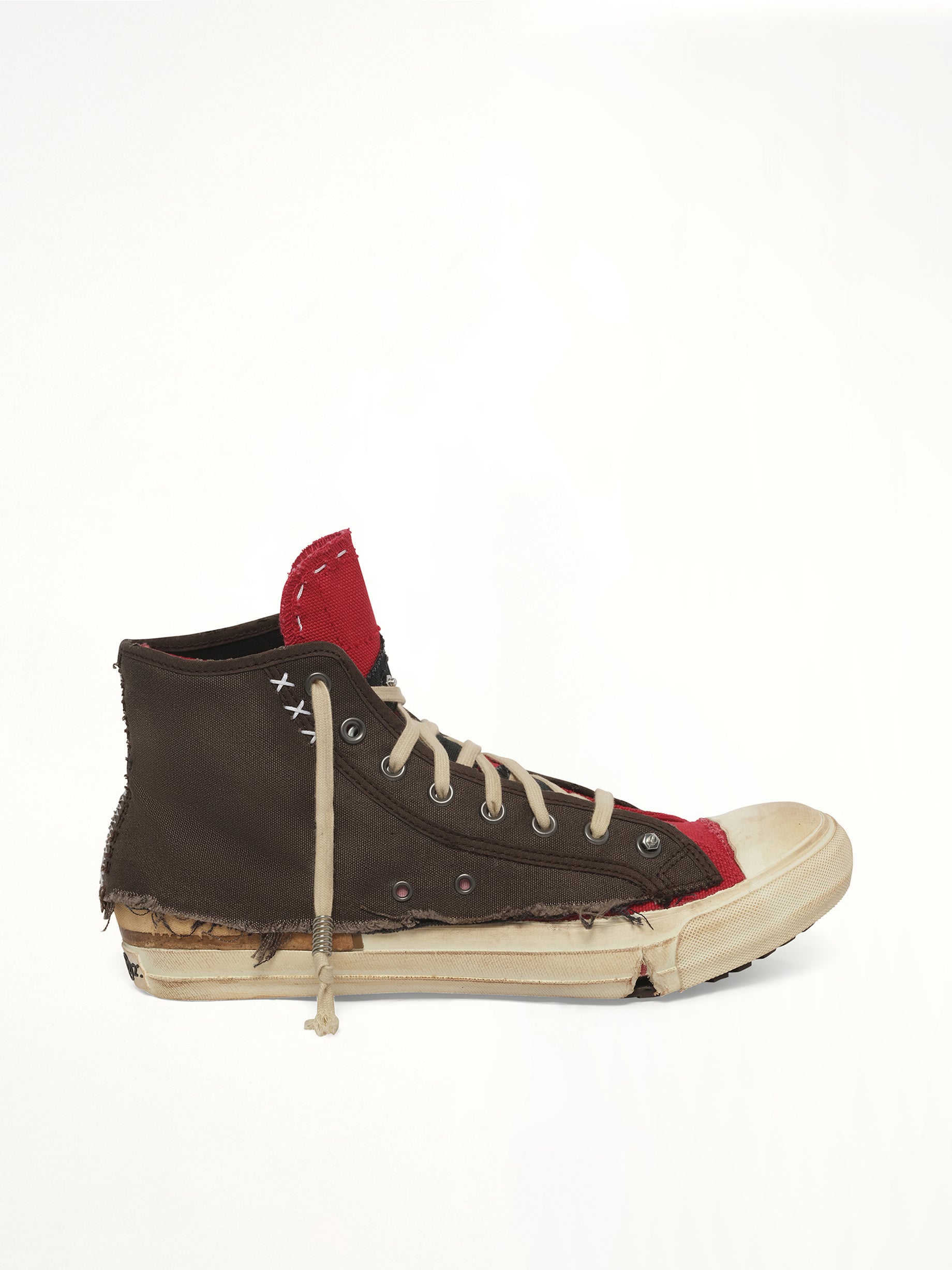 Loved to Death Sneaker in Red/Black Side View | MAISON MARGIELA