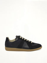 Replica Leather Sneaker in Blue Nights Side View | MAISON MARGIELA
