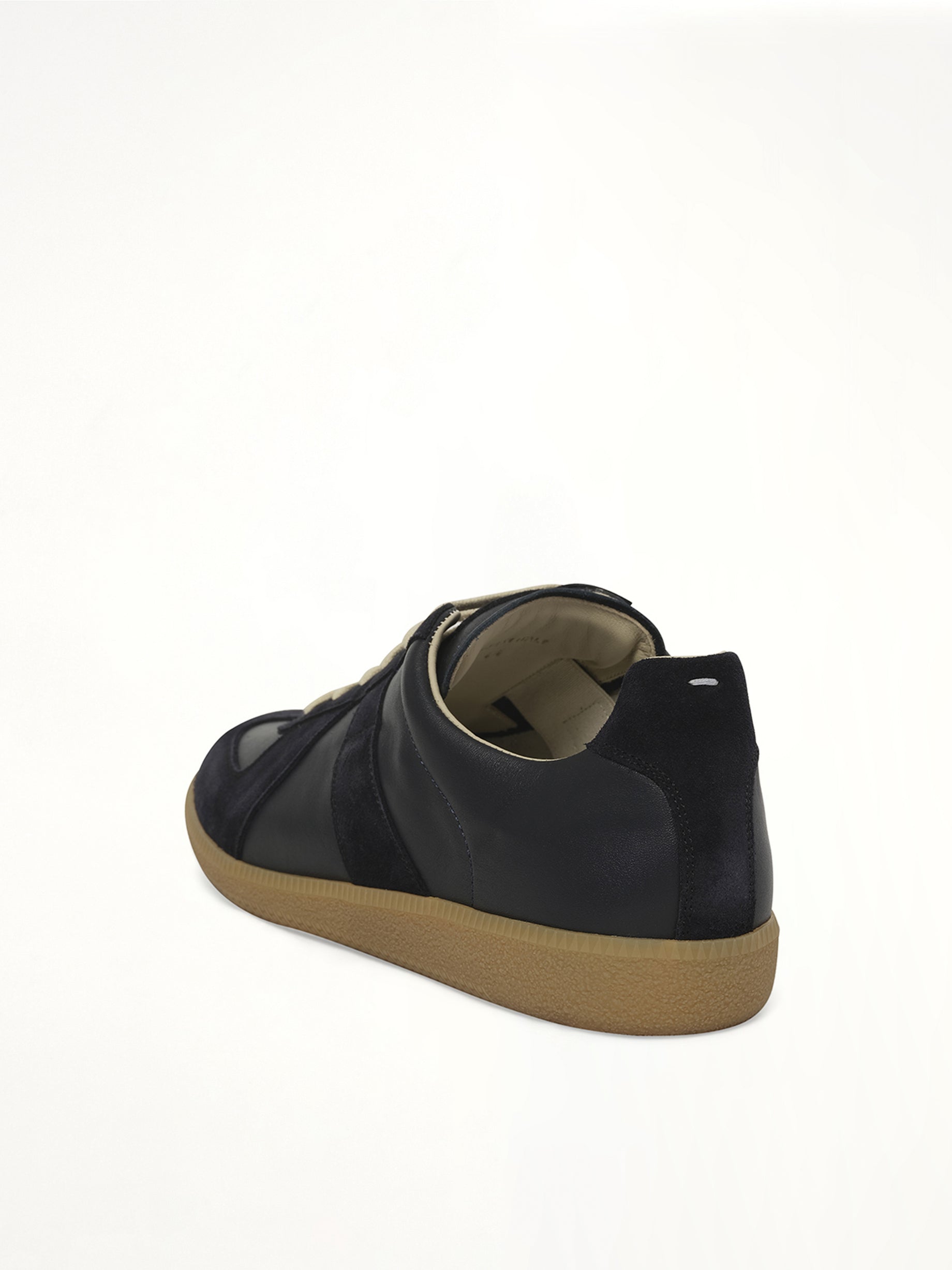 Replica Leather Sneaker in Blue Nights Back View | MAISON MARGIELA