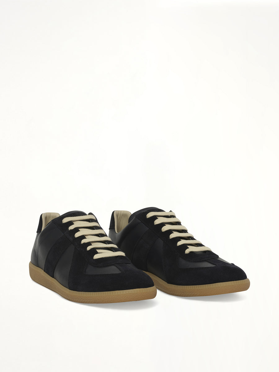 Replica Leather Sneaker in Blue Nights Front View | MAISON MARGIELA