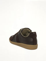 Replica Leather Sneaker in Dark Brown Back View | MAISON MARGIELA