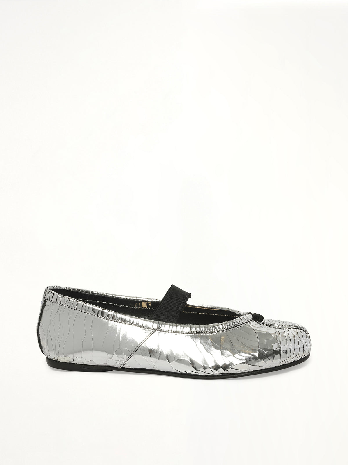Broken Mirror Ballerina in Silver/Black Side View | MAISON MARGIELA