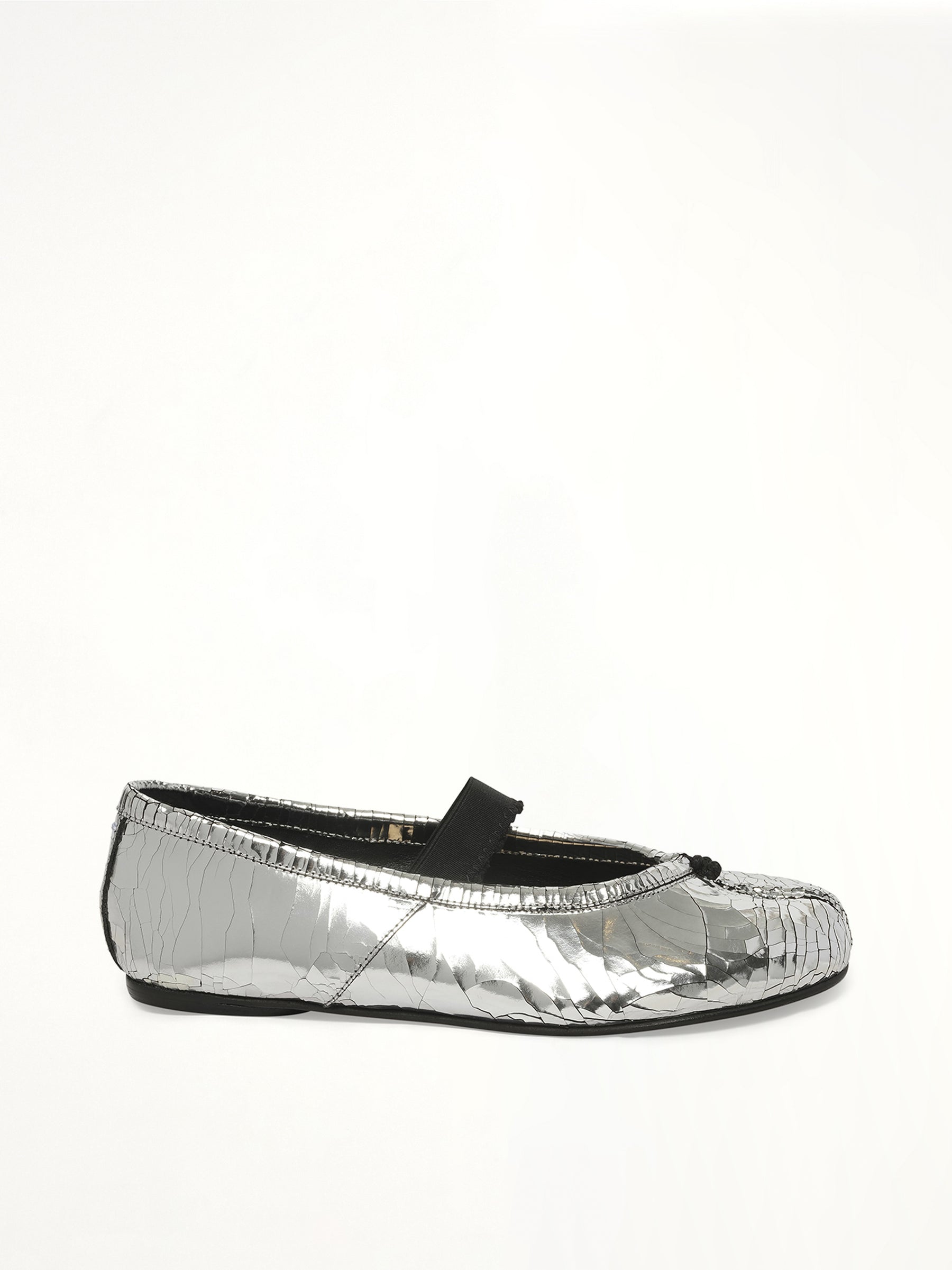 Broken Mirror Ballerina in Silver/Black Side View | MAISON MARGIELA