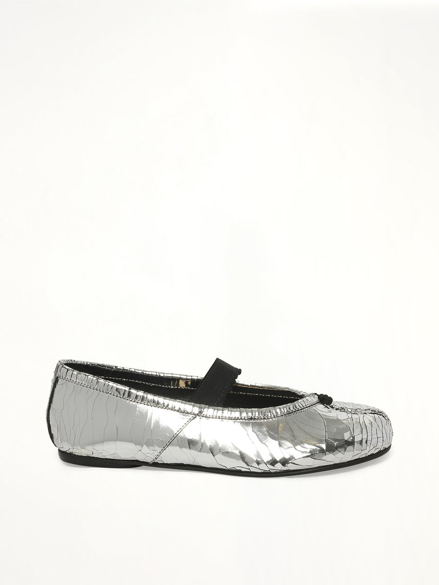 Broken Mirror Ballerina in Silver/Black Side View | MAISON MARGIELA