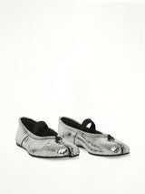 Broken Mirror Ballerina in Silver/Black Front View | MAISON MARGIELA