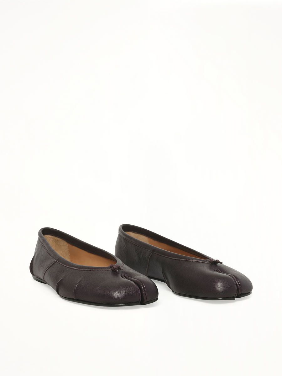 Tabi Ballerina in Plum Front View | MAISON MARGIELA