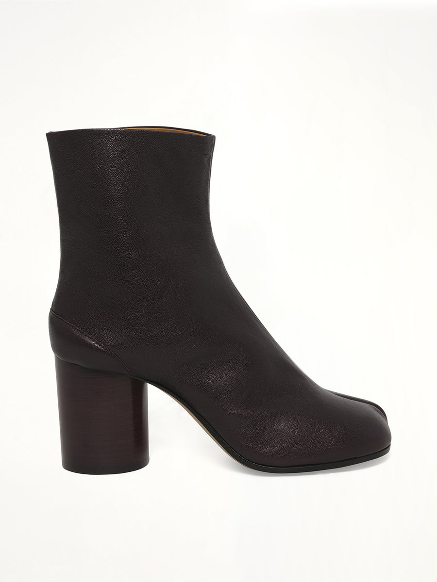Tabi Ankle Boots 8cm in Plum Side View | MAISON MARGIELA