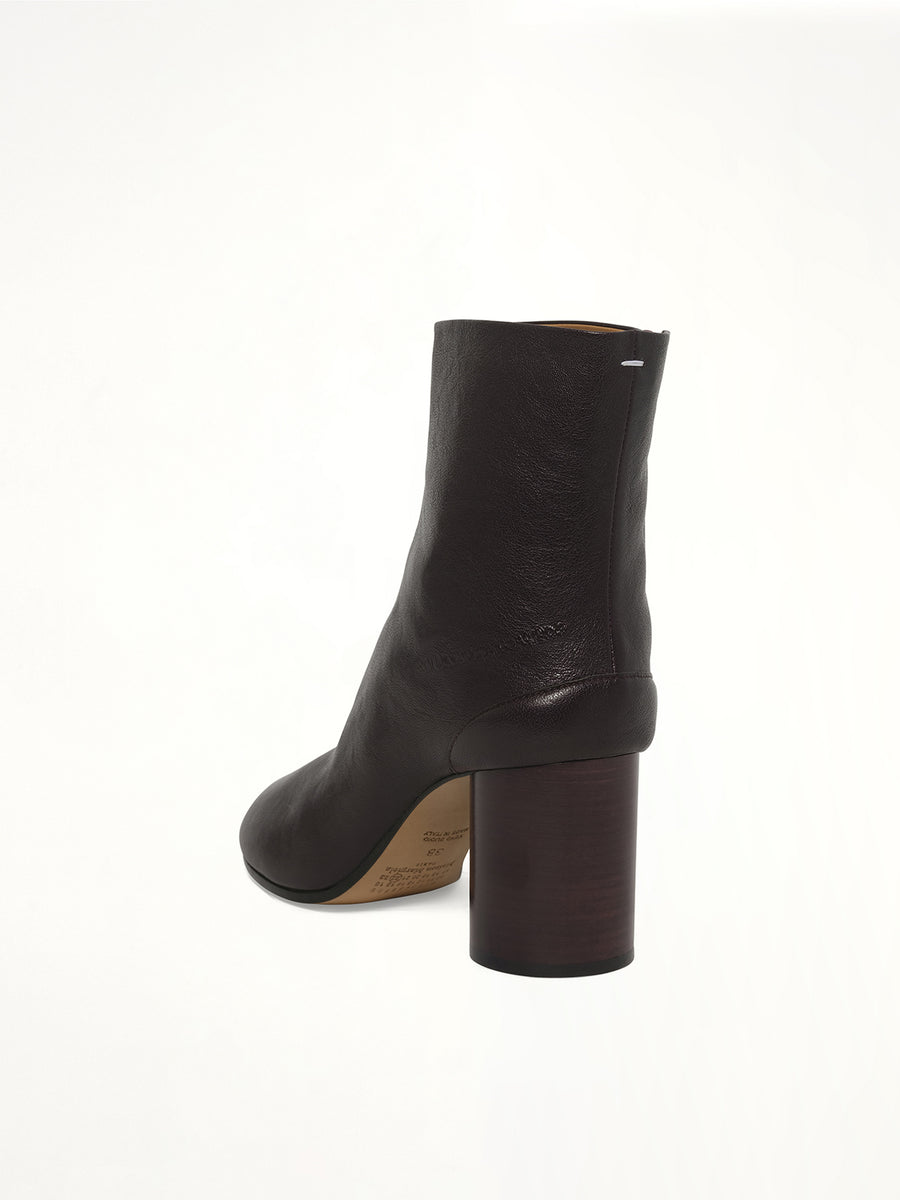 Tabi Ankle Boots 8cm in Plum Back View | MAISON MARGIELA