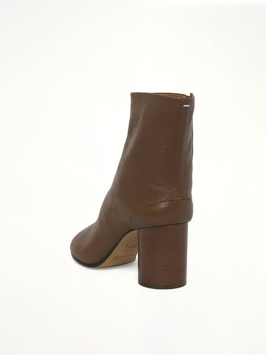 Tabi Ankle Boots 8cm in Warm Coffee Back View | MAISON MARGIELA