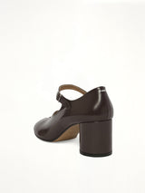 Tabi Mary Jane 6cm Heel in Moka Back View | MAISON MARGIELA