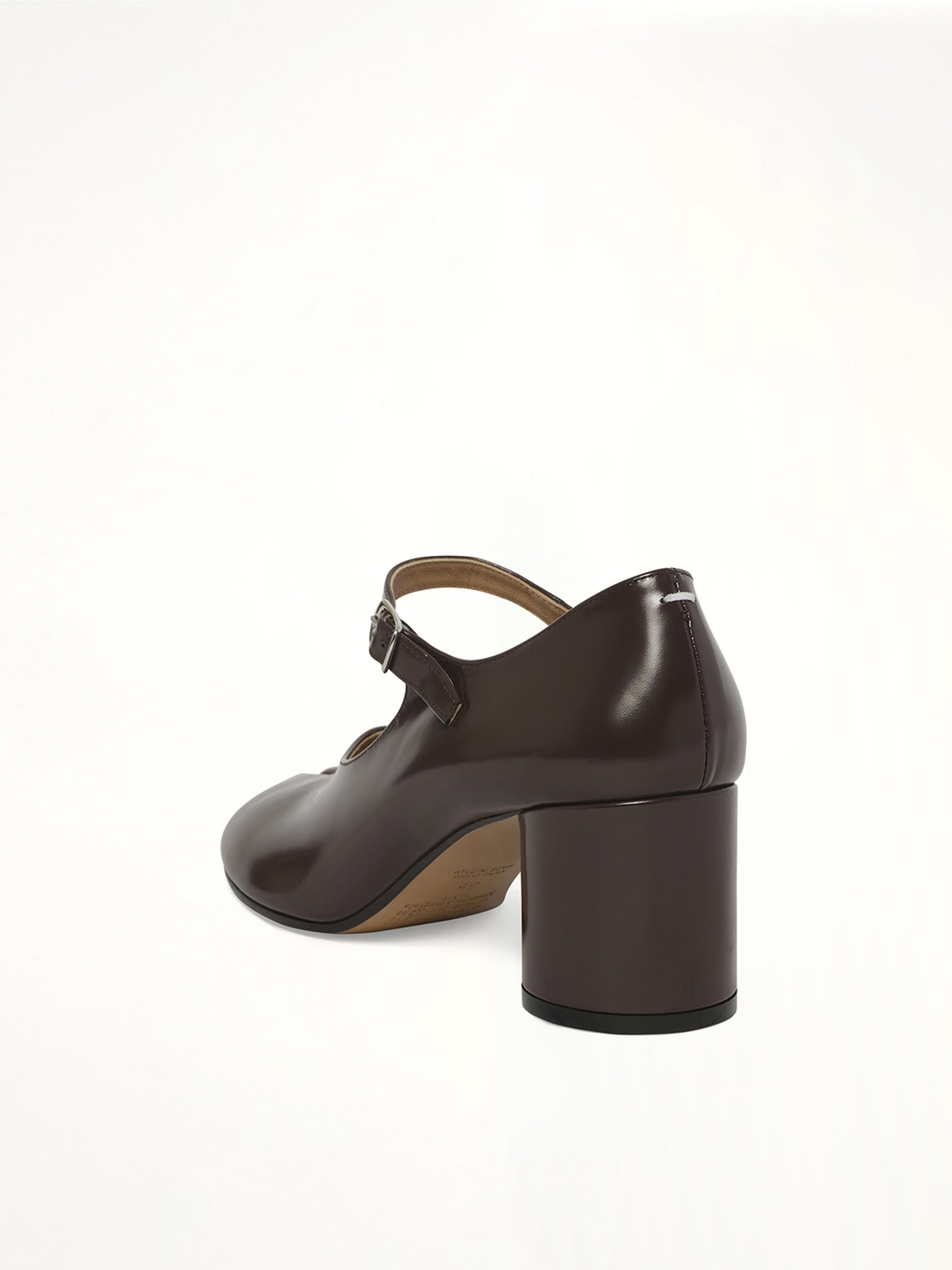 Tabi Mary Jane 6cm Heel in Moka Back View | MAISON MARGIELA