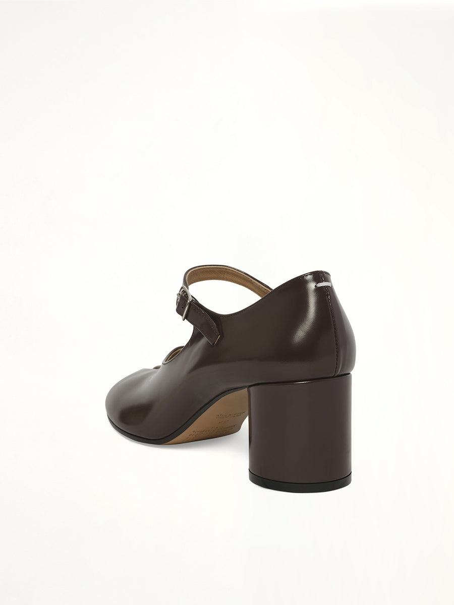Tabi Mary Jane 6cm Heel in Moka Back View | MAISON MARGIELA