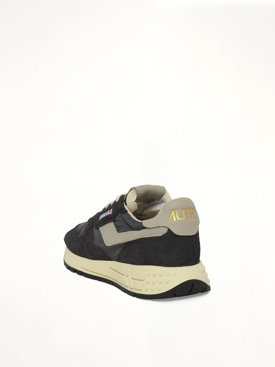 Reelwind Low Sneakers in White/Black Back View | AUTRY