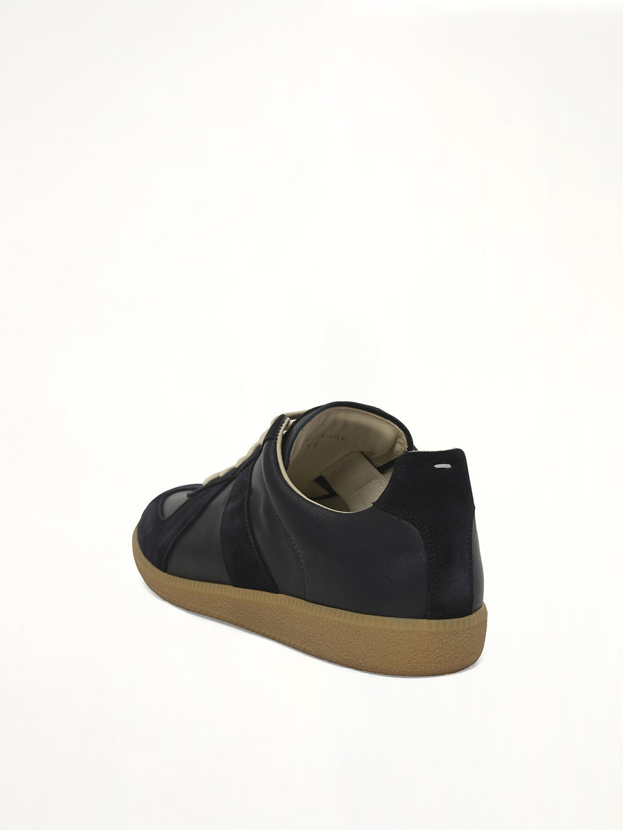 Replica Leather Sneaker in Blue Nights Back View | MAISON MARGIELA