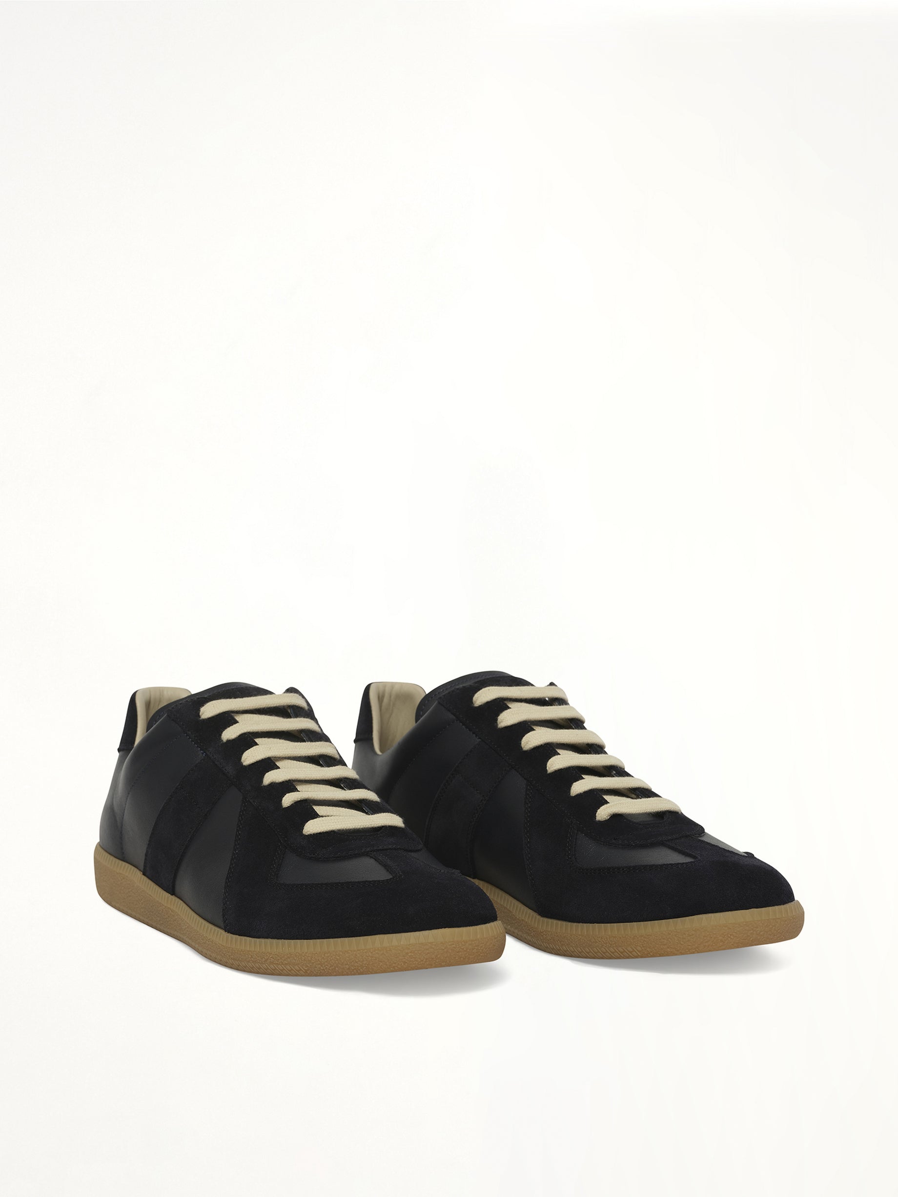 Replica Leather Sneaker in Blue Nights Front View | MAISON MARGIELA