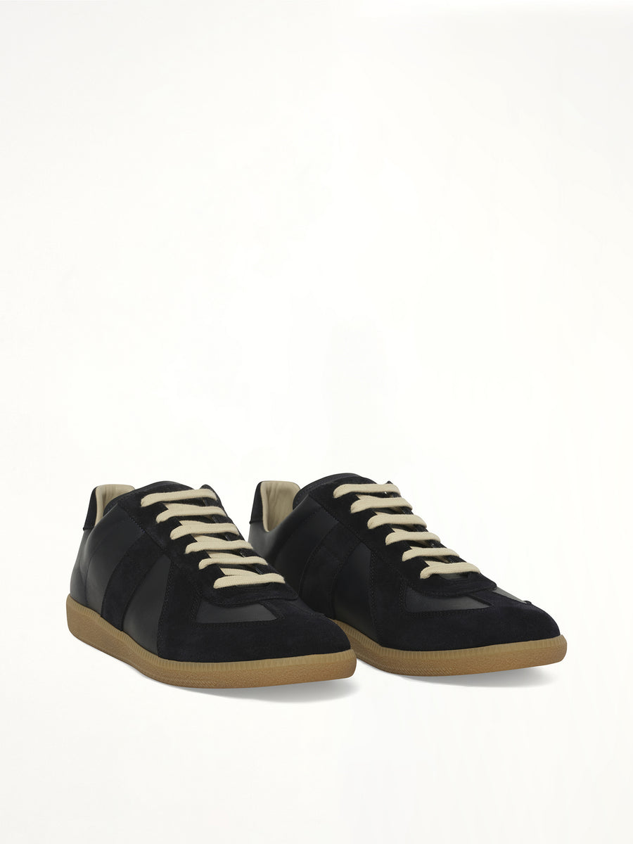 Replica Leather Sneaker in Blue Nights Front View | MAISON MARGIELA