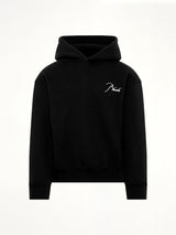 Classique Side Zip Pullover Hoodie in Black/White