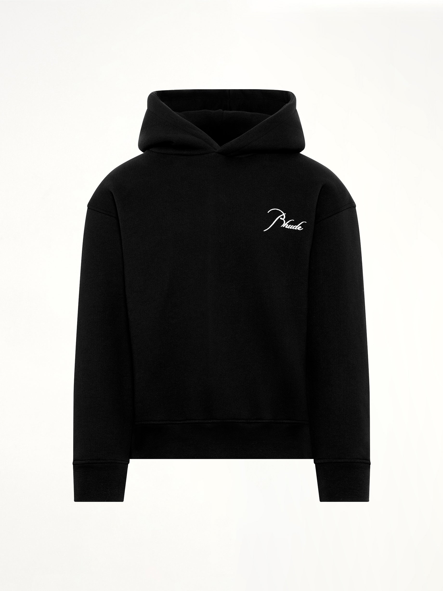 Classique Side Zip Pullover Hoodie in Black/White