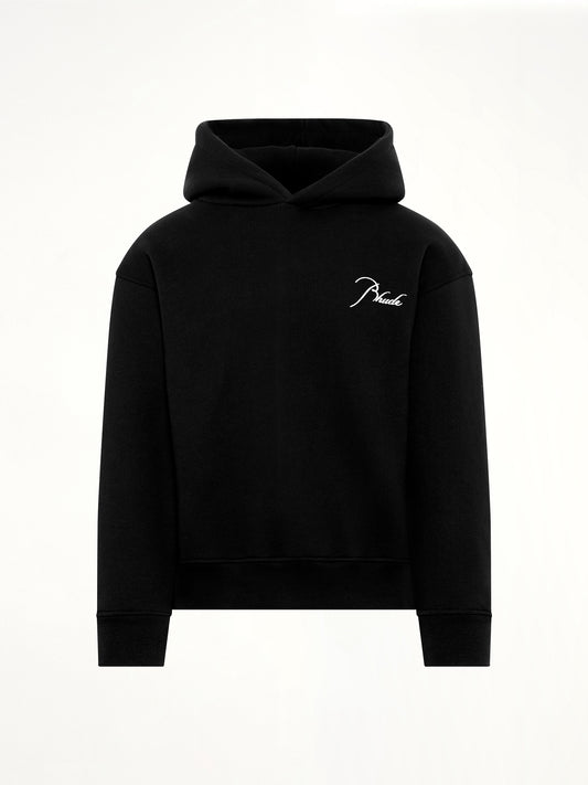 Classique Side Zip Pullover Hoodie in Black/White