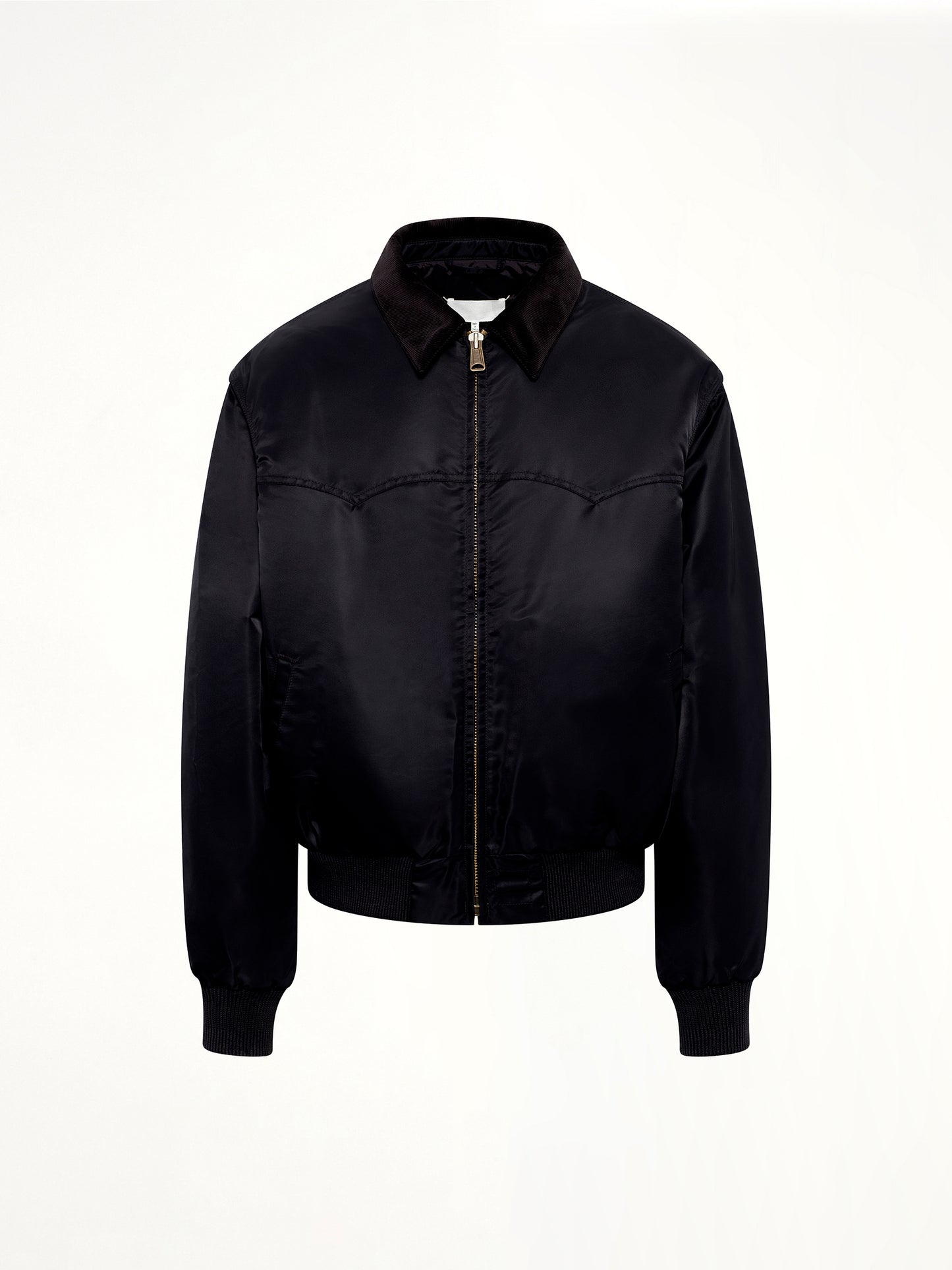 Zip-Up Bomber Jacket in Black