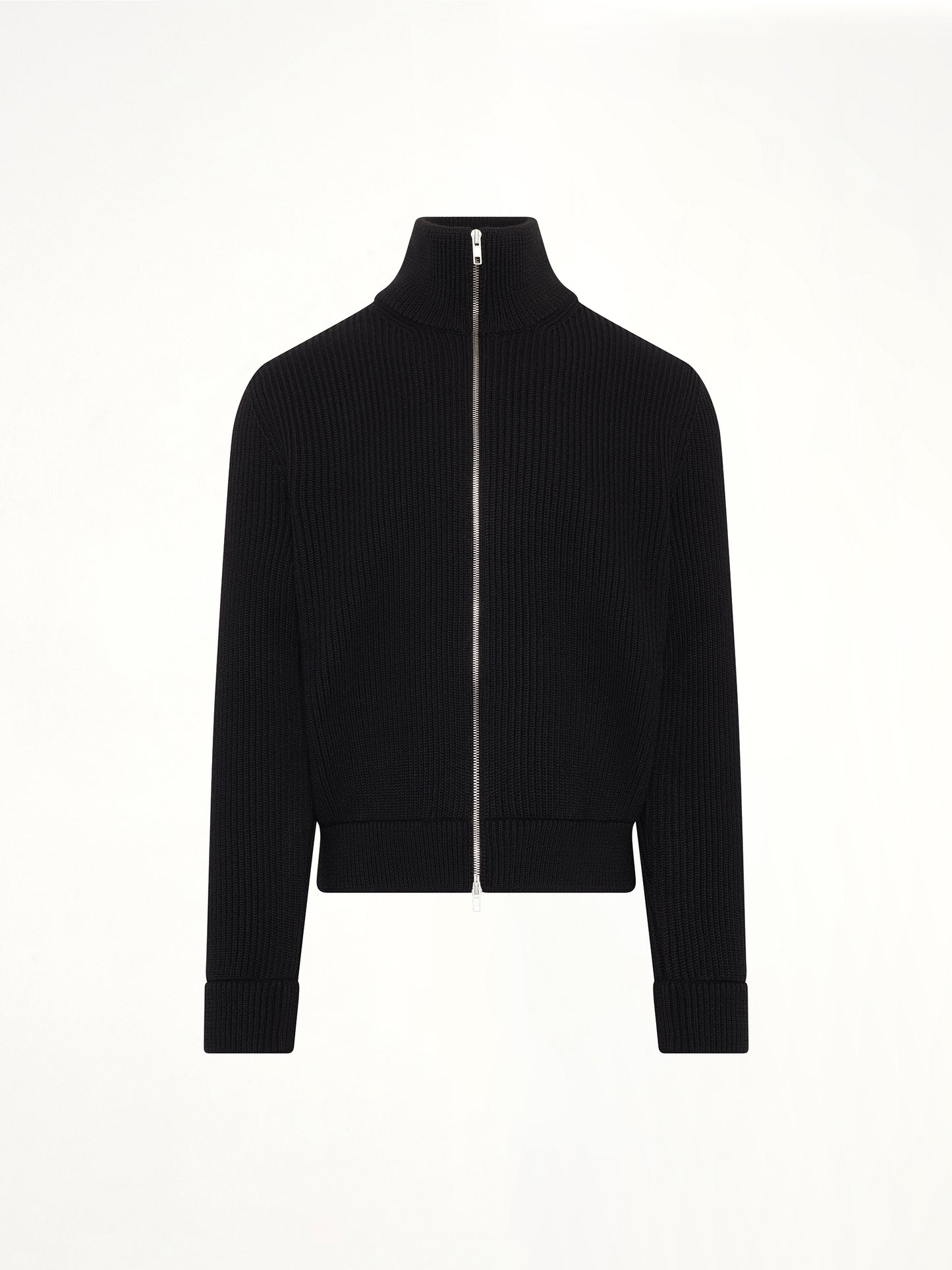 Drivers Knit Zip Sweater in Black