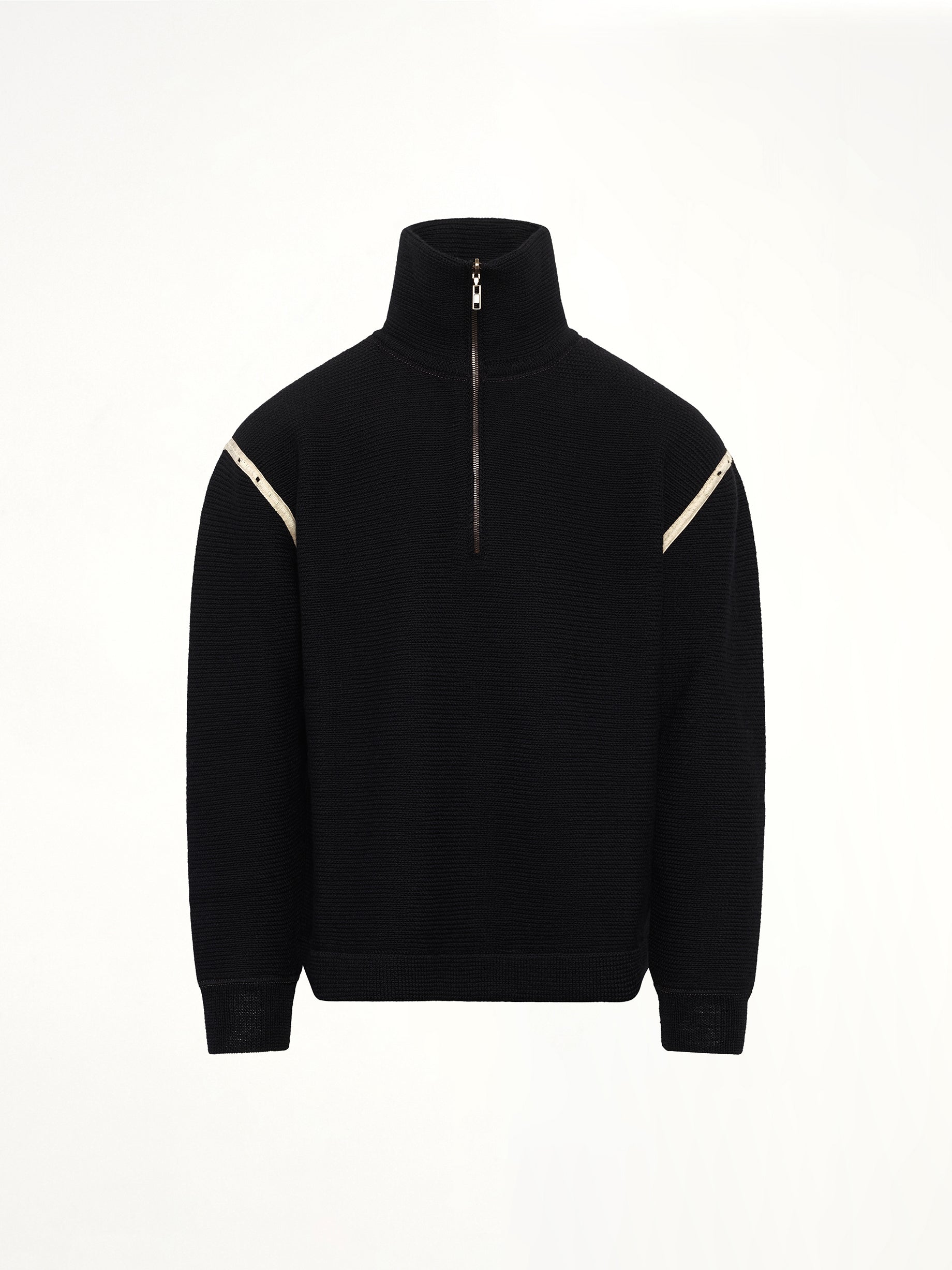 Quarter Zip Sweater in Black