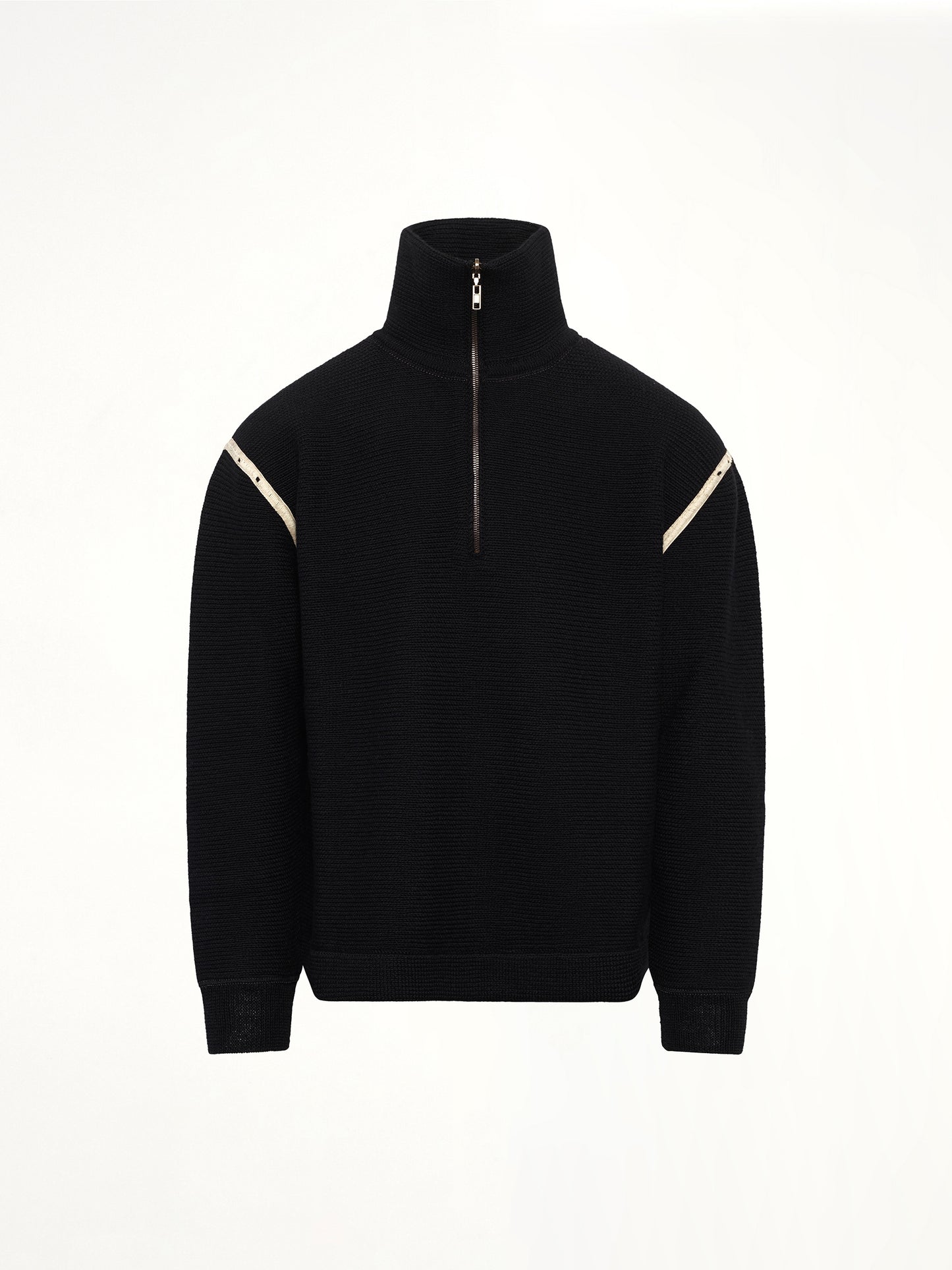 Quarter Zip Sweater in Black