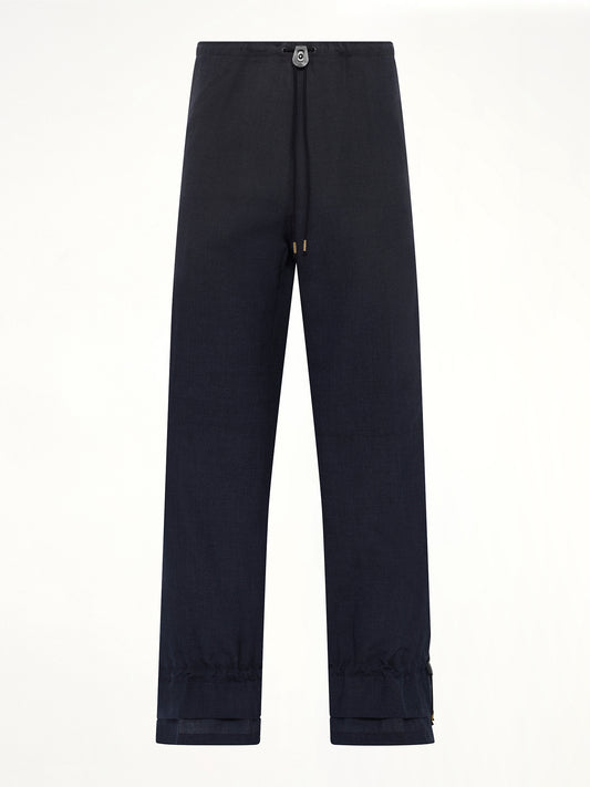 Wool Pants in Dark Blu