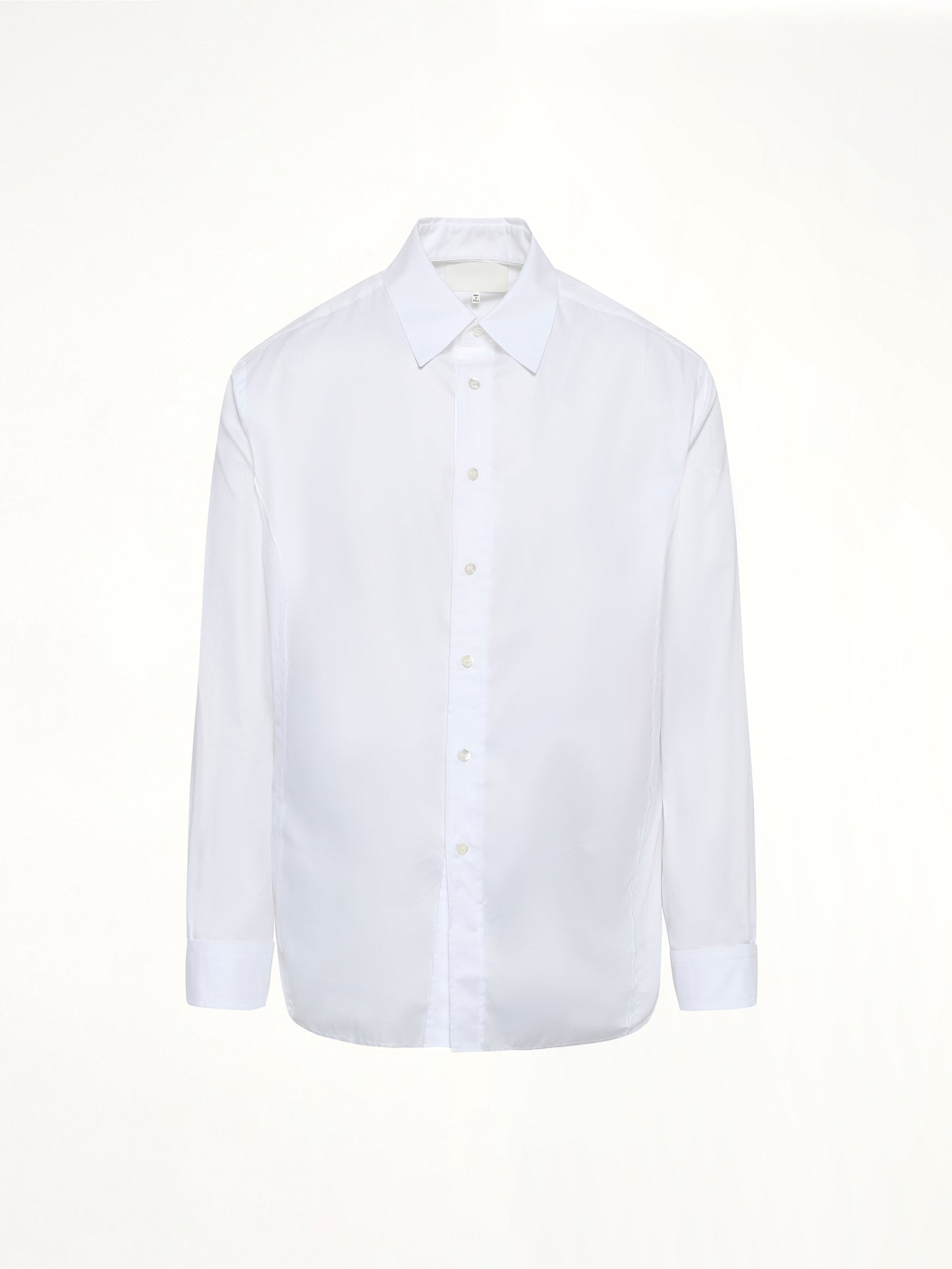 Long-sleeved Frayed Hem Shirt in White