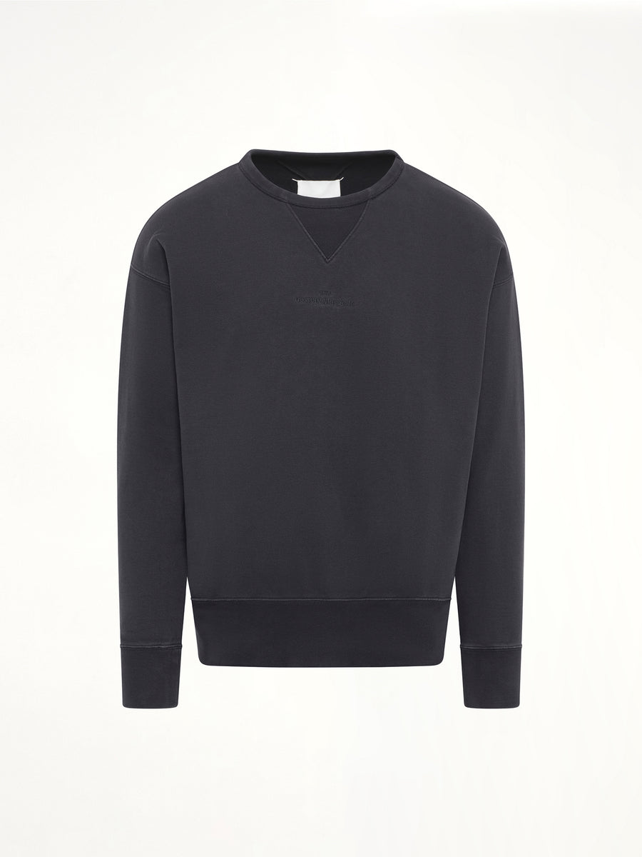 Cotton Fleece Sweatshirt in Washed Black