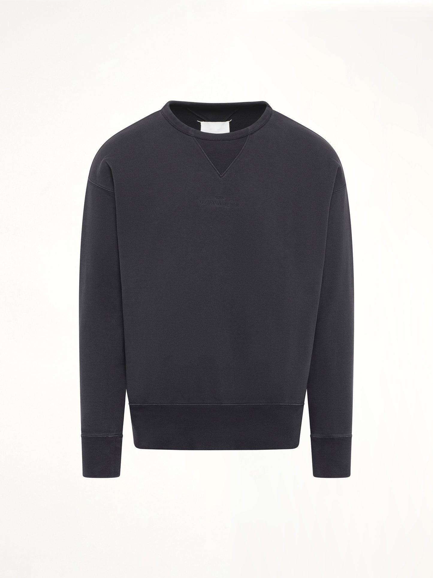 Cotton Fleece Sweatshirt in Washed Black