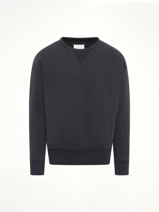 Cotton Fleece Sweatshirt in Washed Black