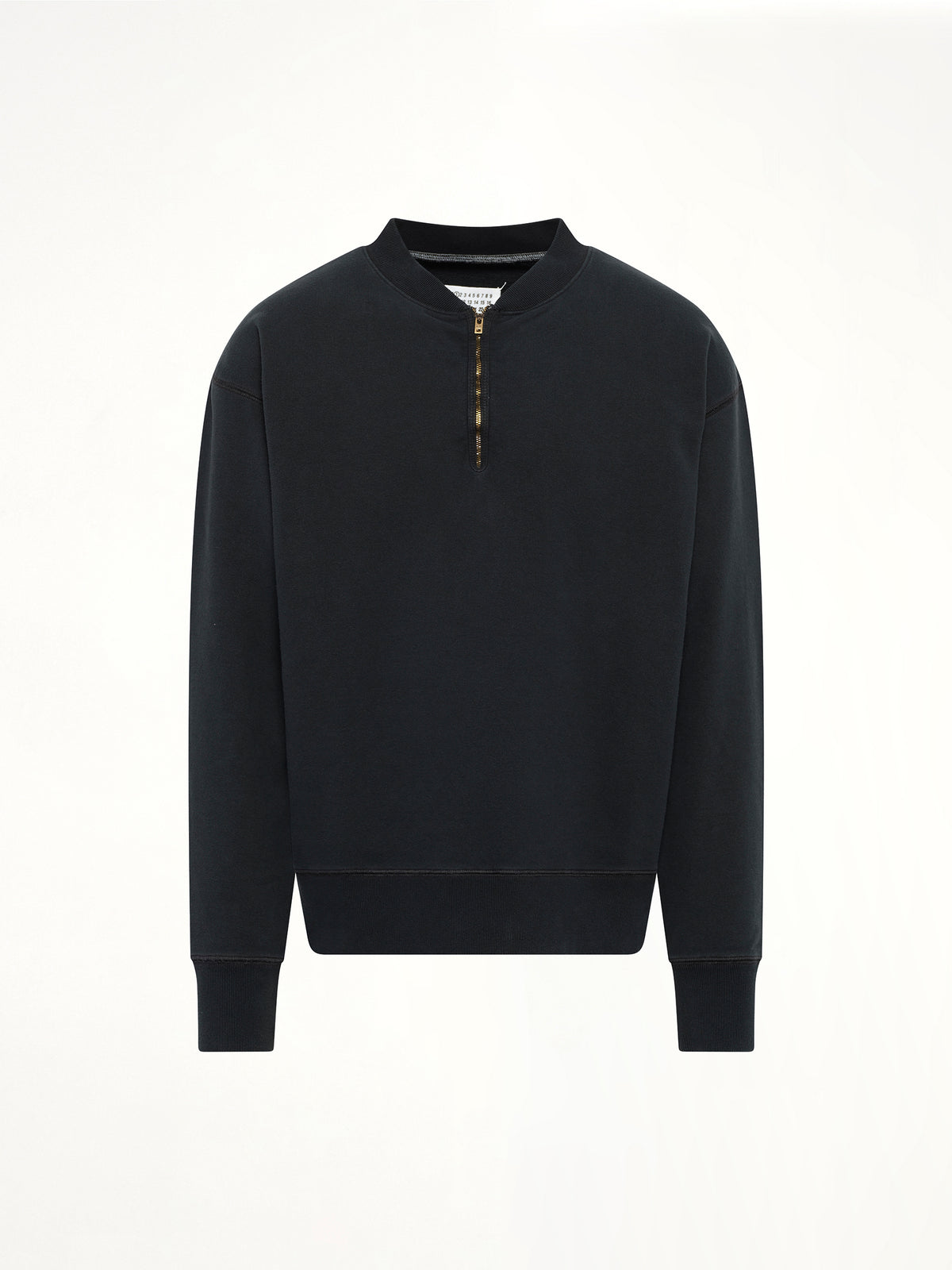 Cotton Fleece Zip Sweatshirt in Vintage Carbon