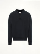 Cotton Fleece Zip Sweatshirt in Vintage Carbon