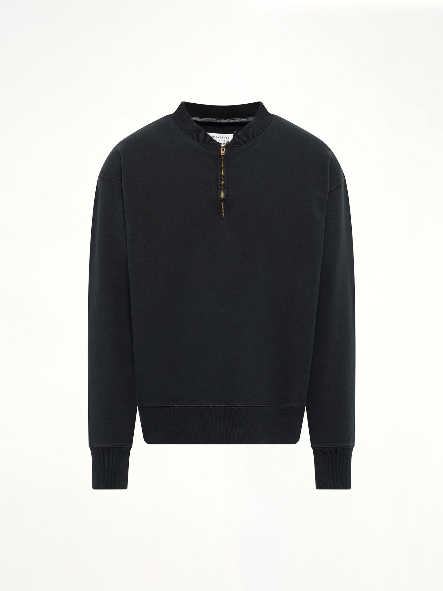 Cotton Fleece Zip Sweatshirt in Vintage Carbon