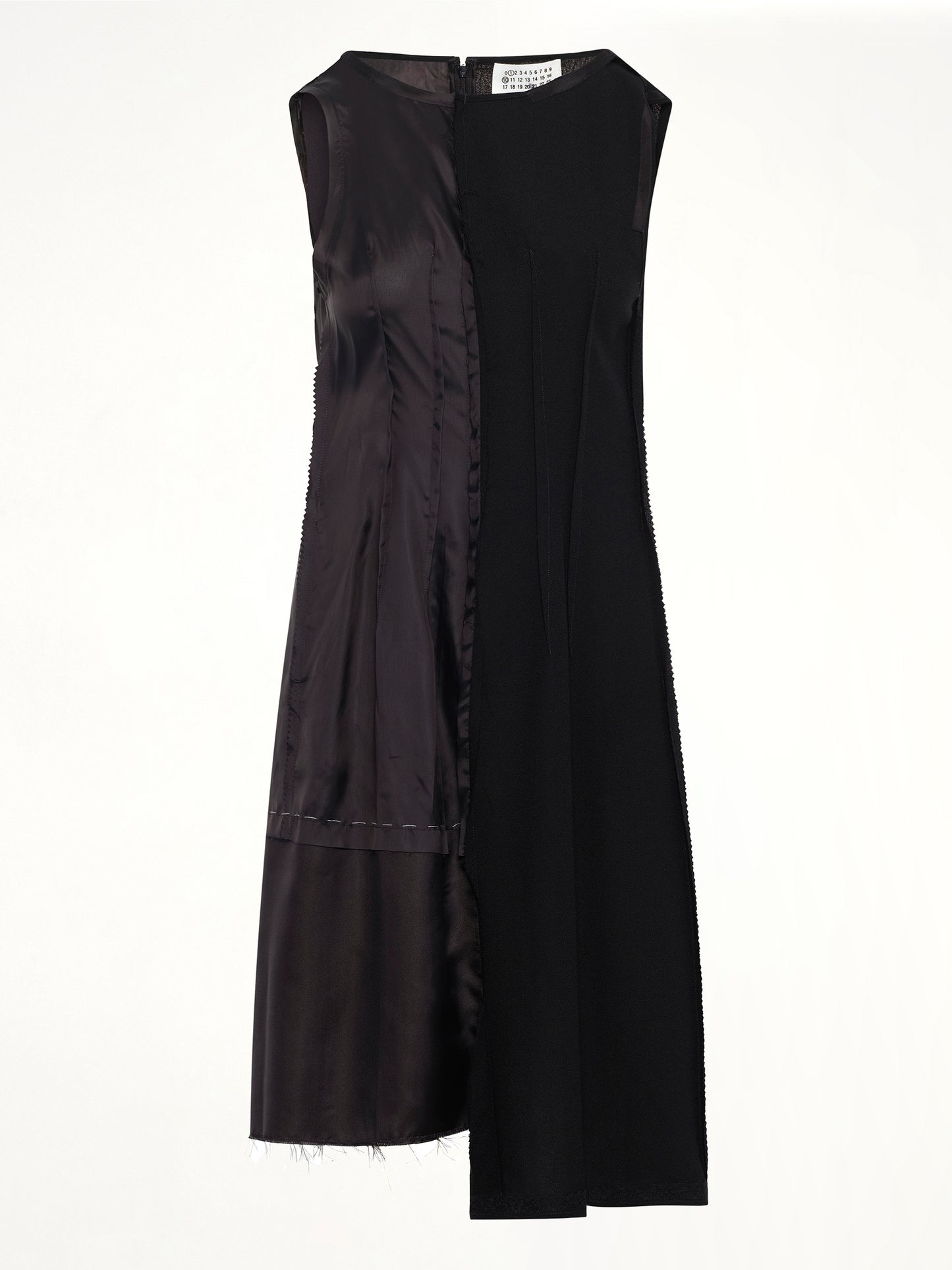 Silk Twill Midi Dress in Black