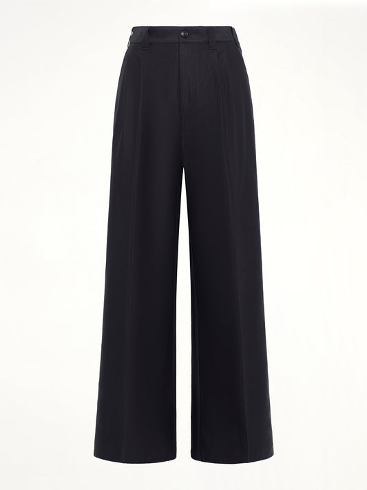 Cotton Palazzo Trouser in Black