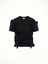 Cotton Ponte T-Shirt in Black