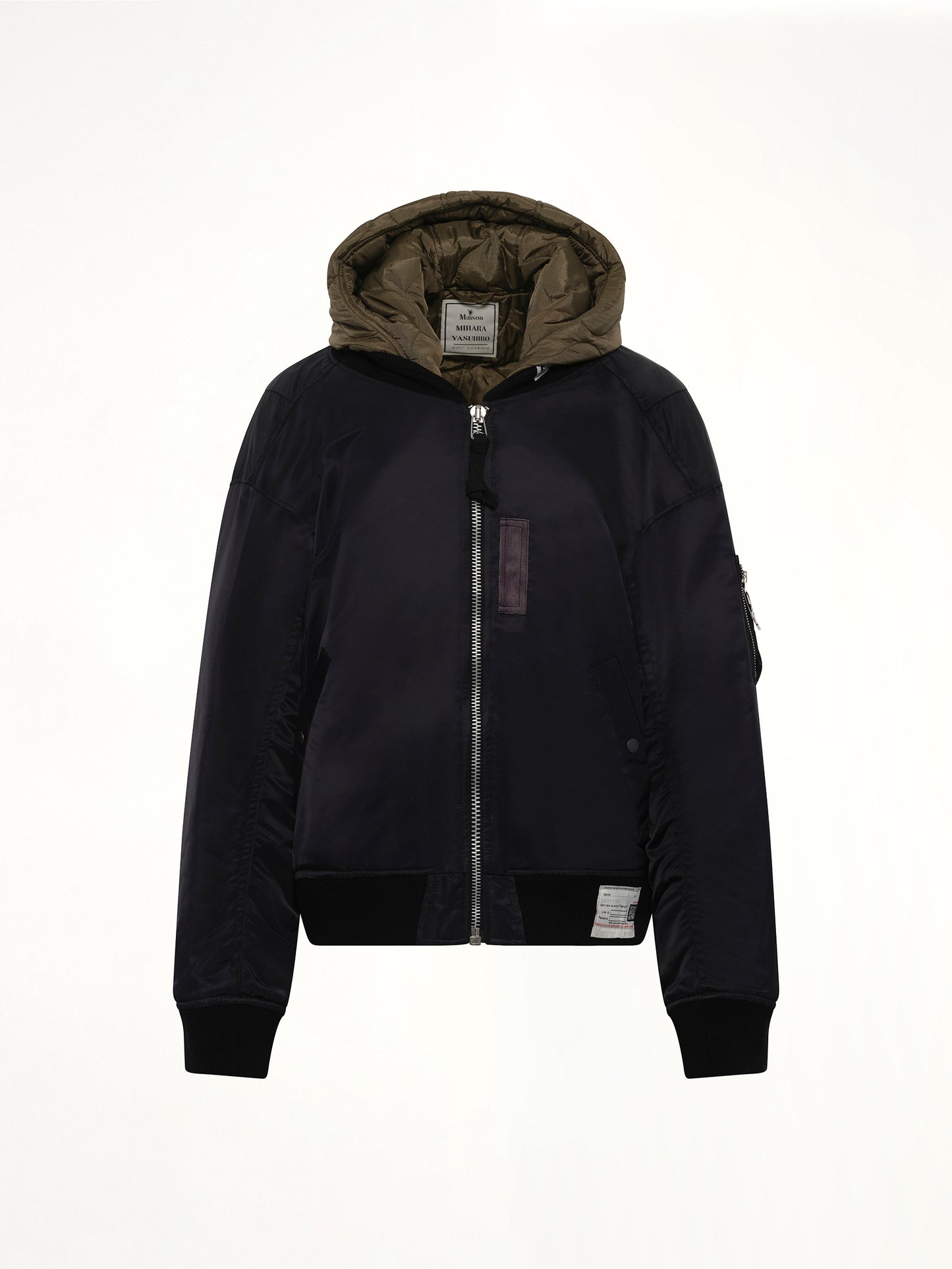 Hooded Bomber Jacket in Black