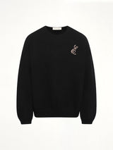 Waffle Crewneck Sweater in Vintage Black