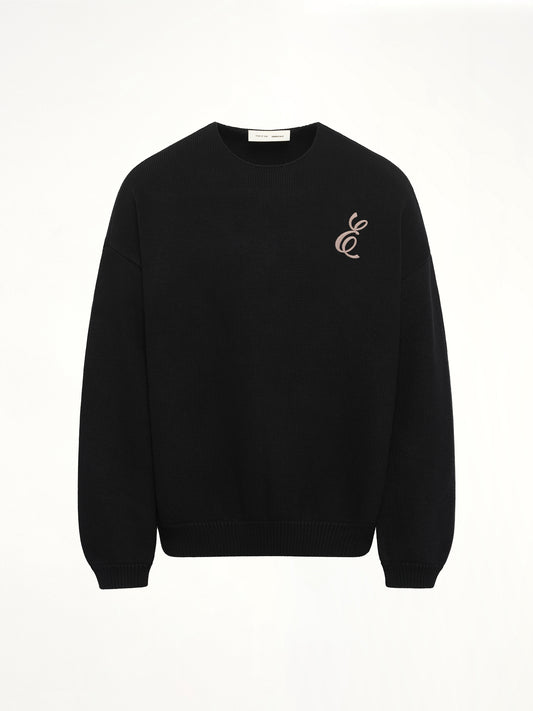 Waffle Crewneck Sweater in Vintage Black