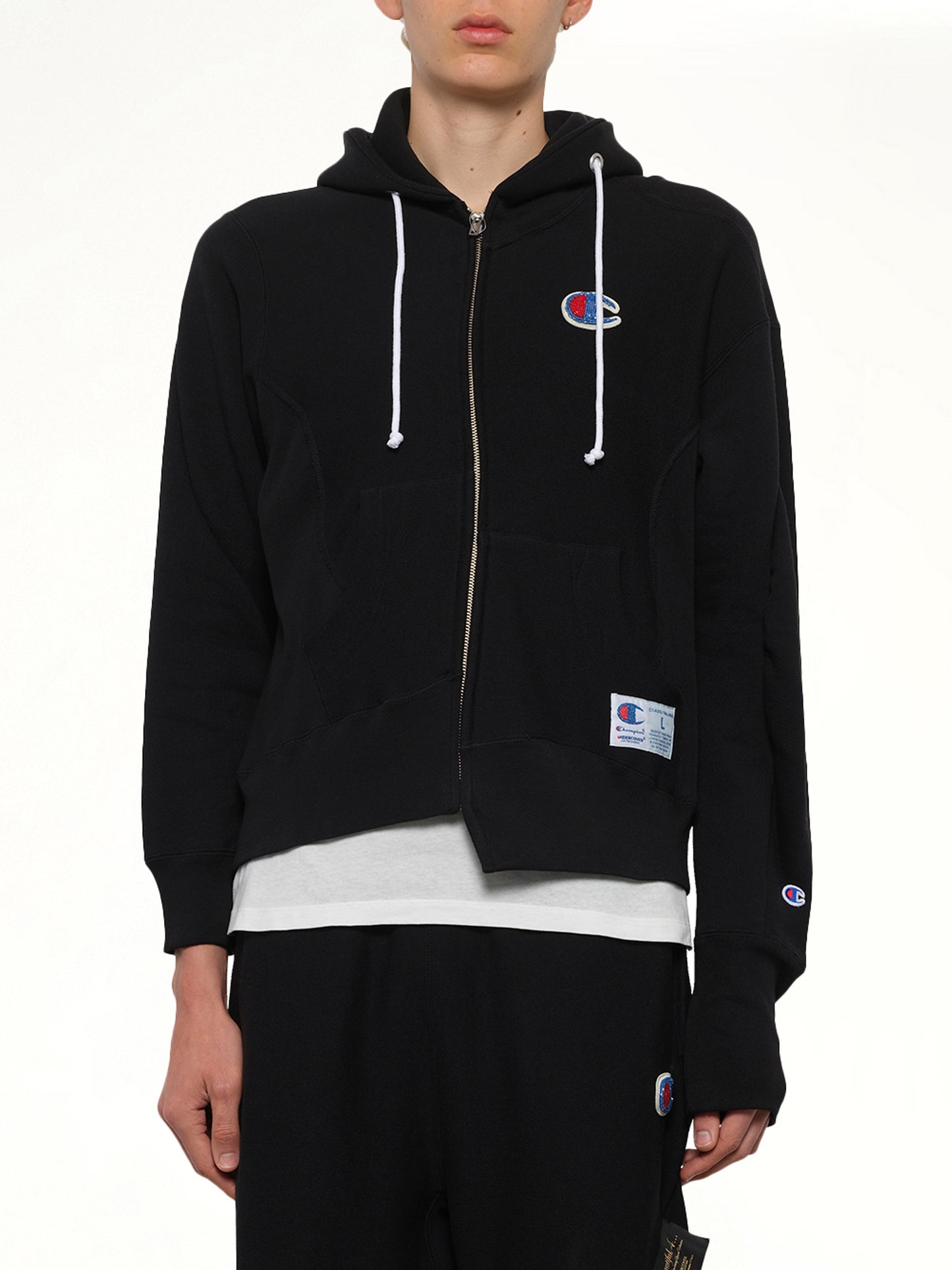 F/W 25 Undercover X Champion Zip Hoodie in Black