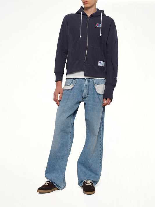 Undercover X Champion Zip Hoodie in Navy