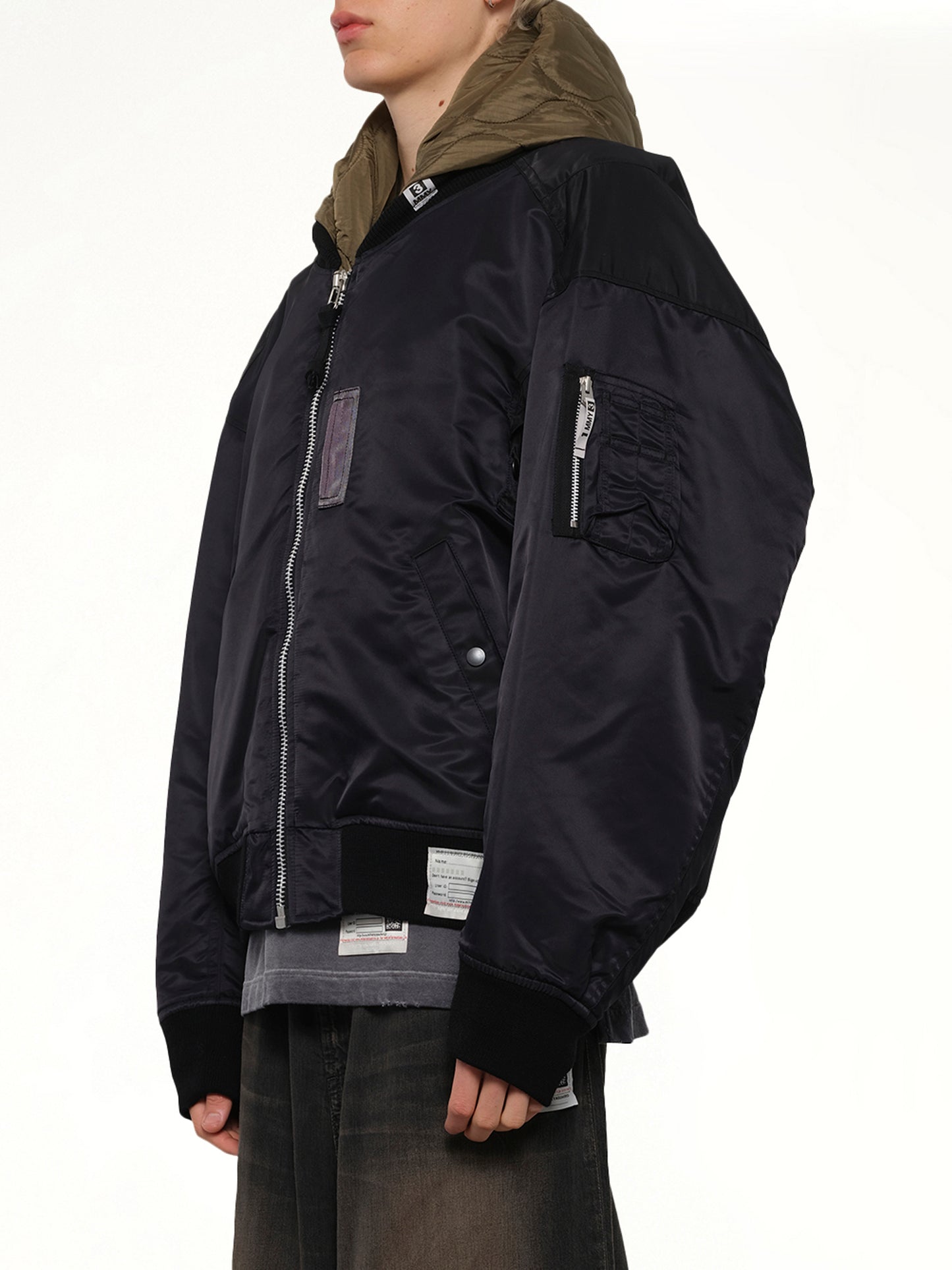 Hooded Bomber Jacket in Black