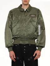 TC x Alpha Industries 봄버 재킷 (리벳 버전) 세이지