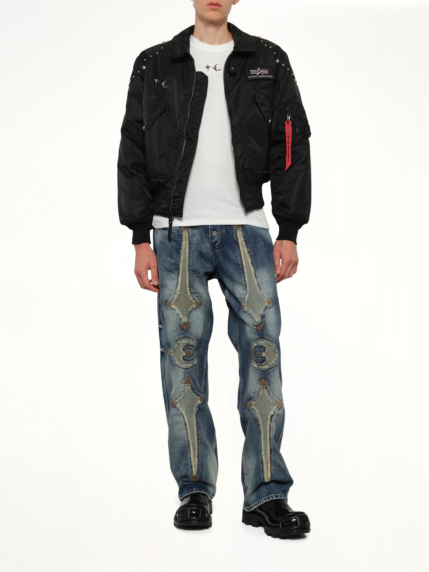 TC x Alpha Industries Bomber Jacket (Rivet Ver) in Black