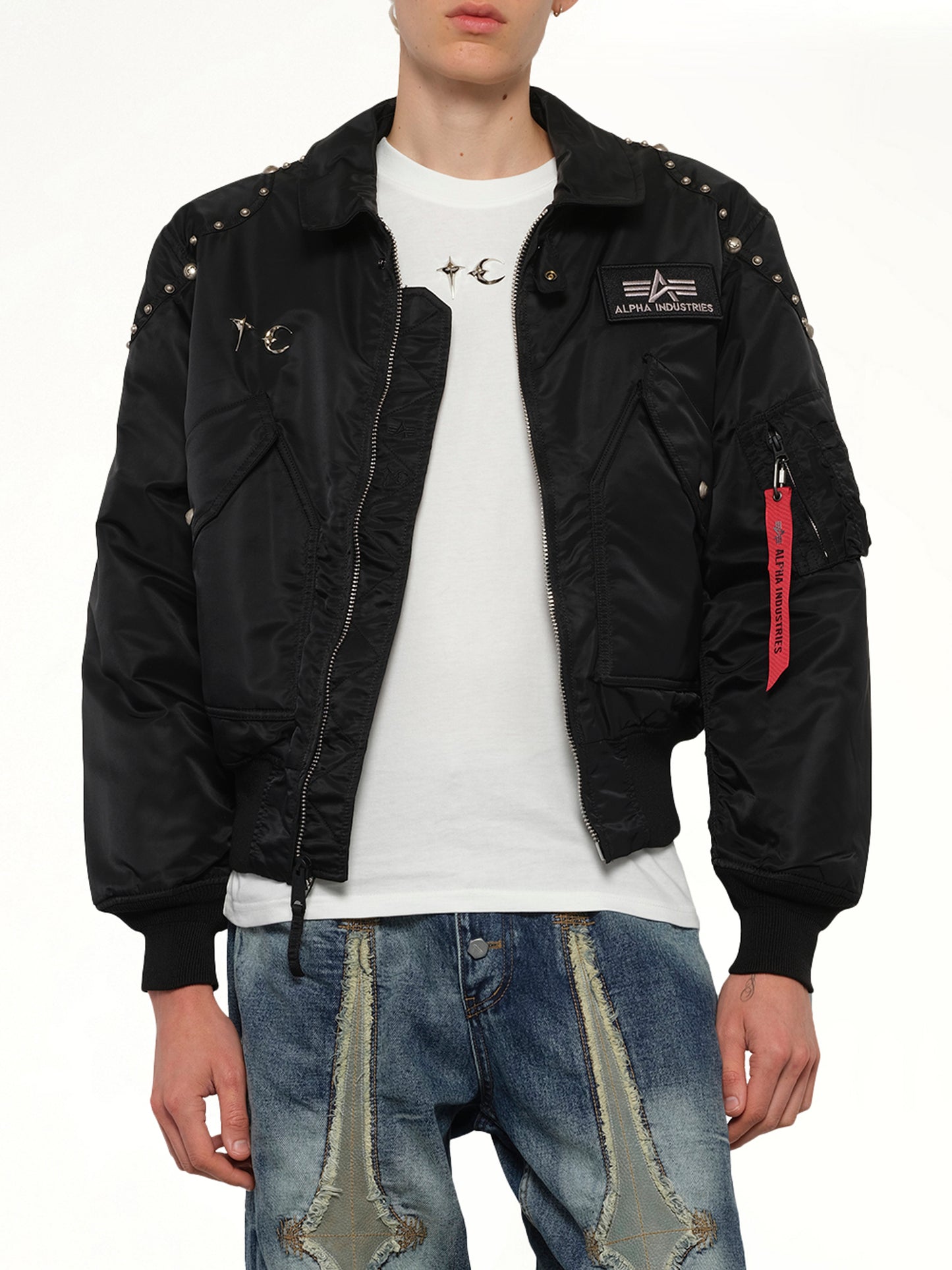 TC x Alpha Industries Bomber Jacket (Rivet Ver) in Black