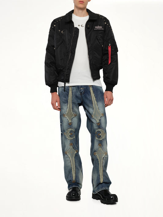 TC x Alpha Industries Bomber Jacket (Rivet Ver) in Black