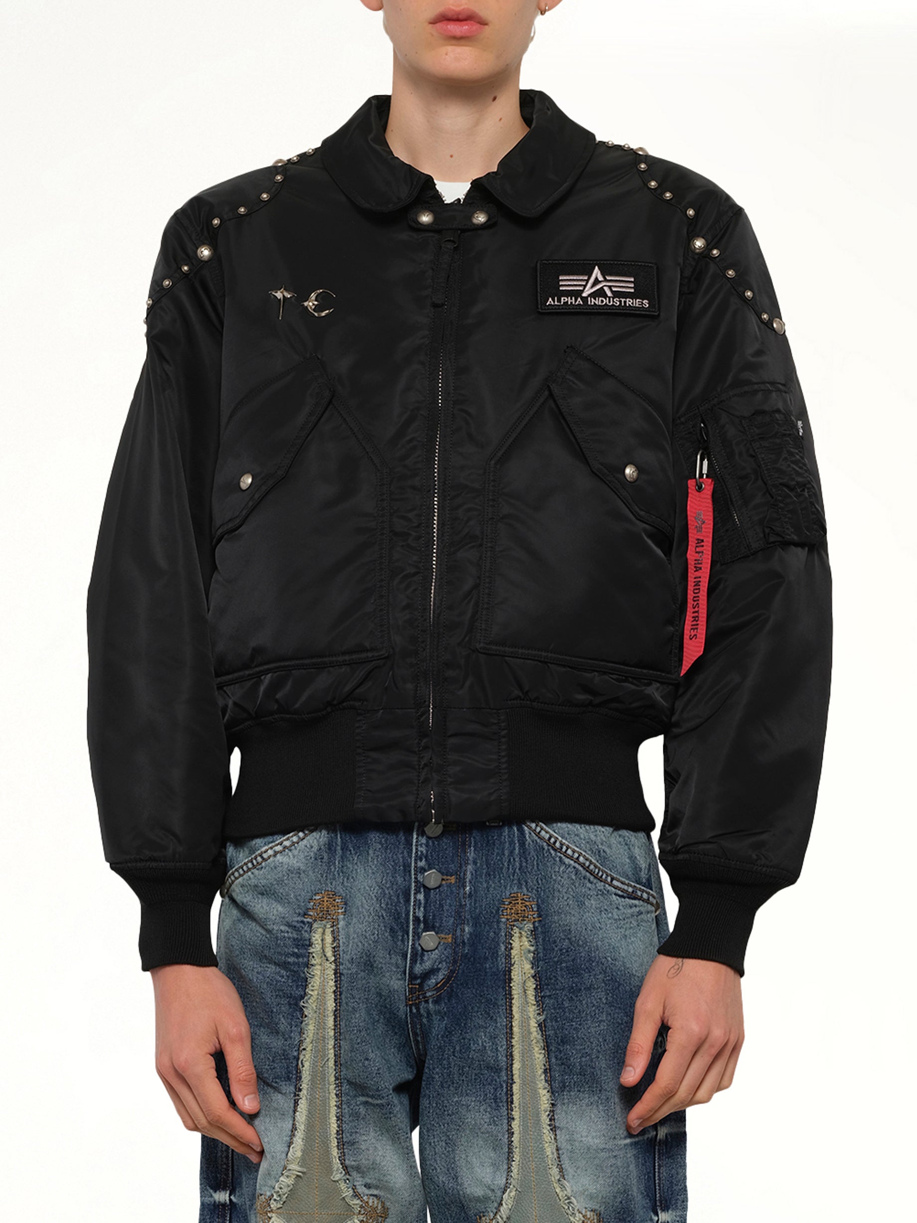 TC x Alpha Industries Bomber Jacket (Rivet Ver) in Black