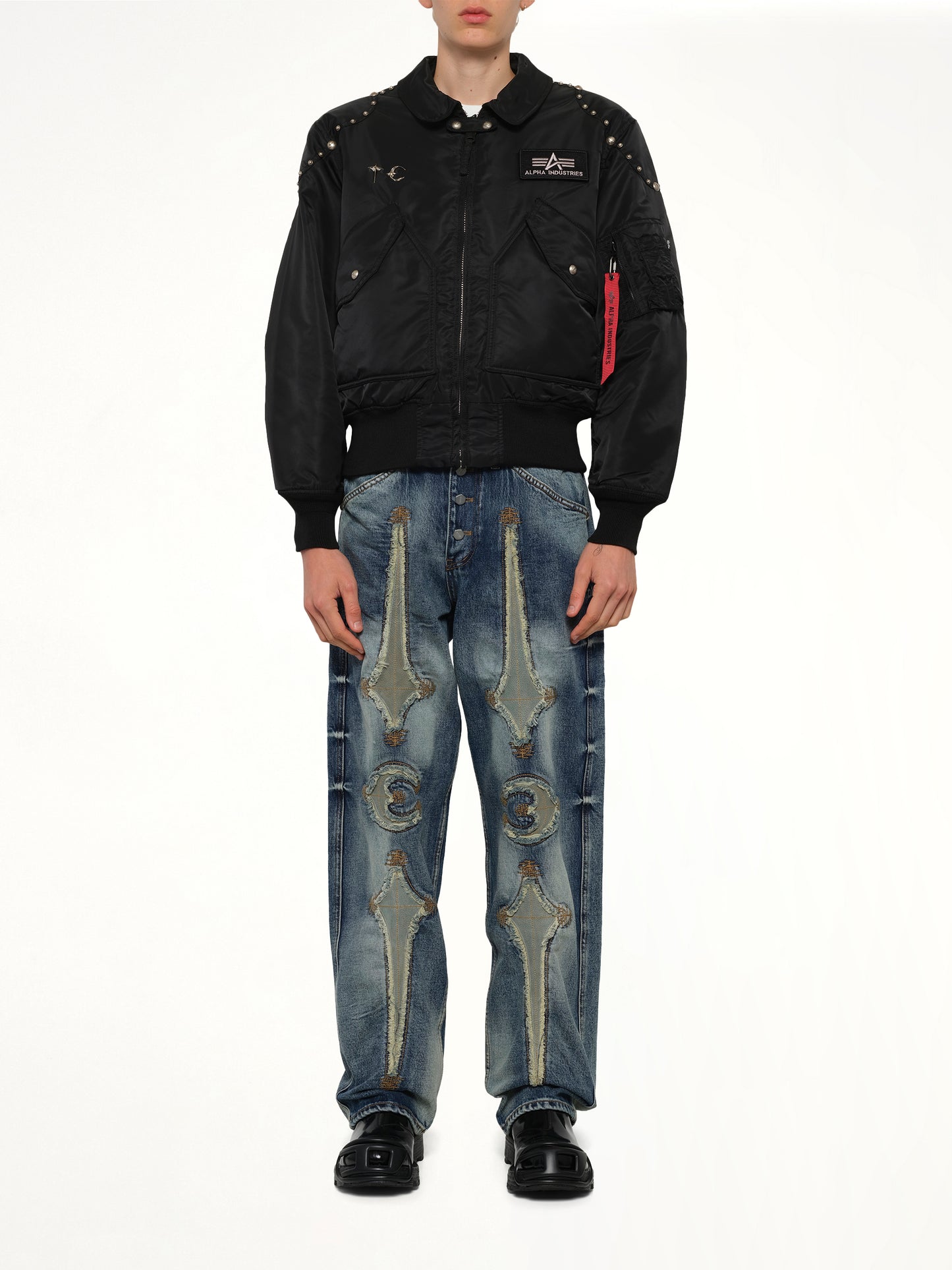 TC x Alpha Industries Bomber Jacket (Rivet Ver) in Black